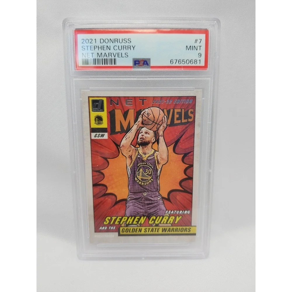 2021 Stephen Curry Panini Donruss Net Marvels #7 Card PSA 9
